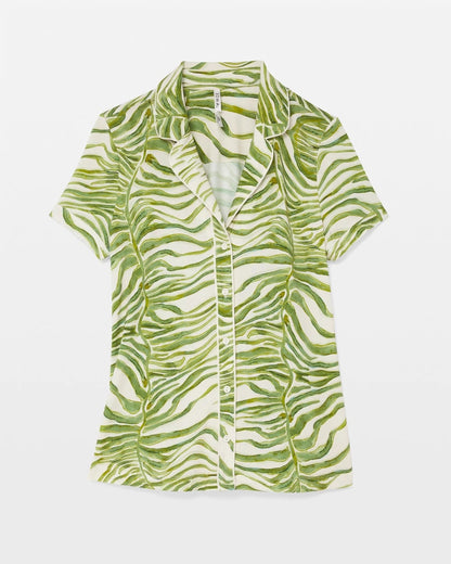 Soma Piped Short Sleeve Notch Collar Pajama Top