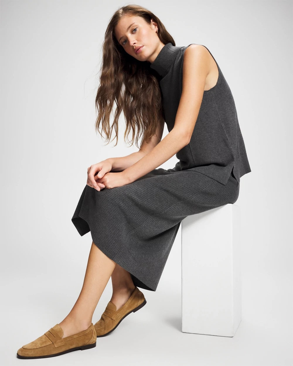 Soma Premier Knit Sweater Turtleneck Sleeveless Top