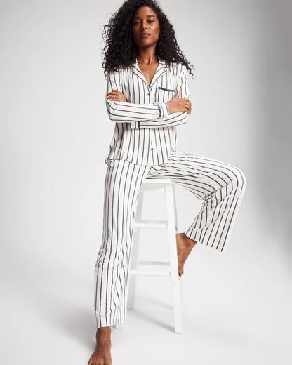 Soma Long-Sleeve Notch Collar Pajama Top