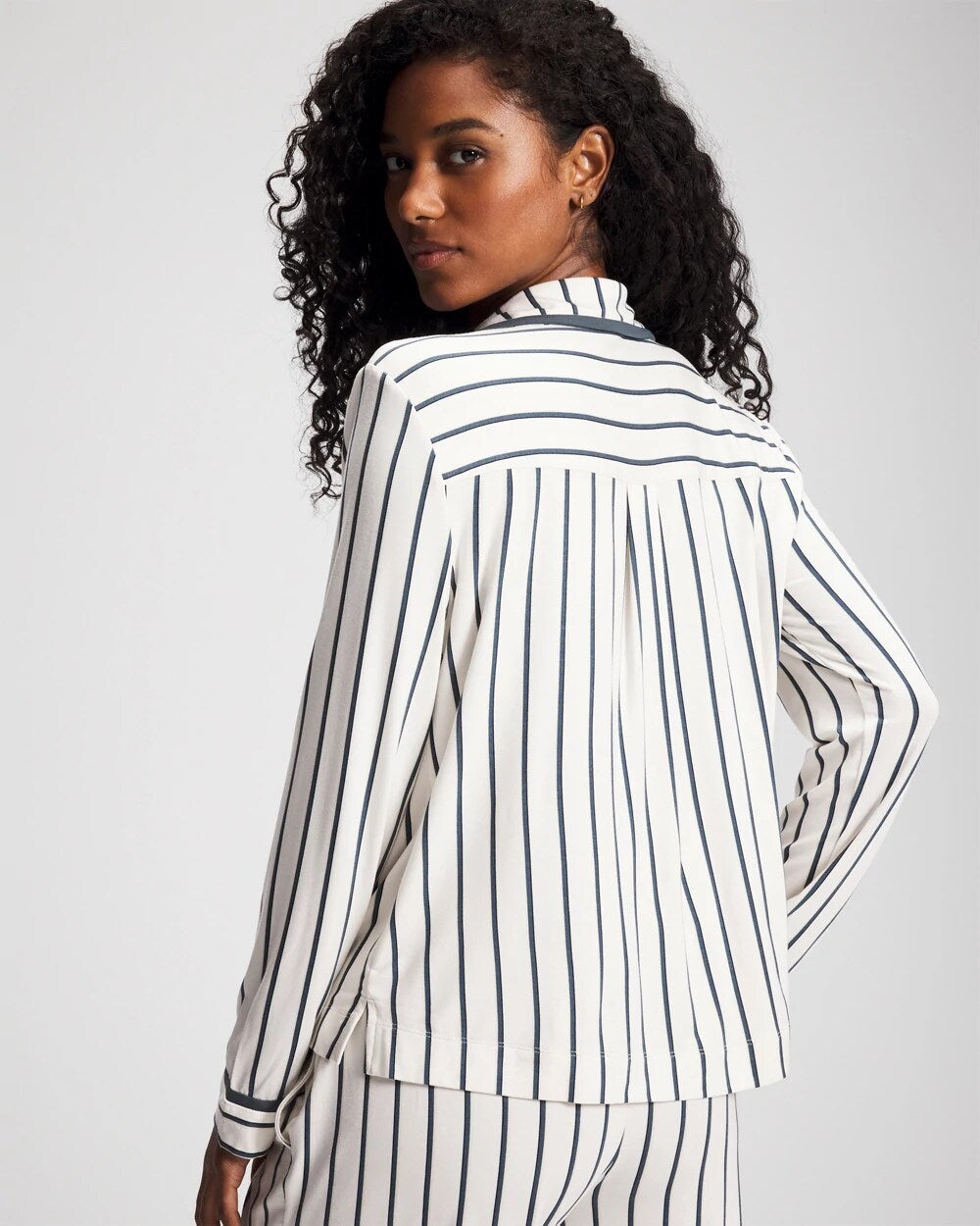 Soma Long-Sleeve Notch Collar Pajama Top