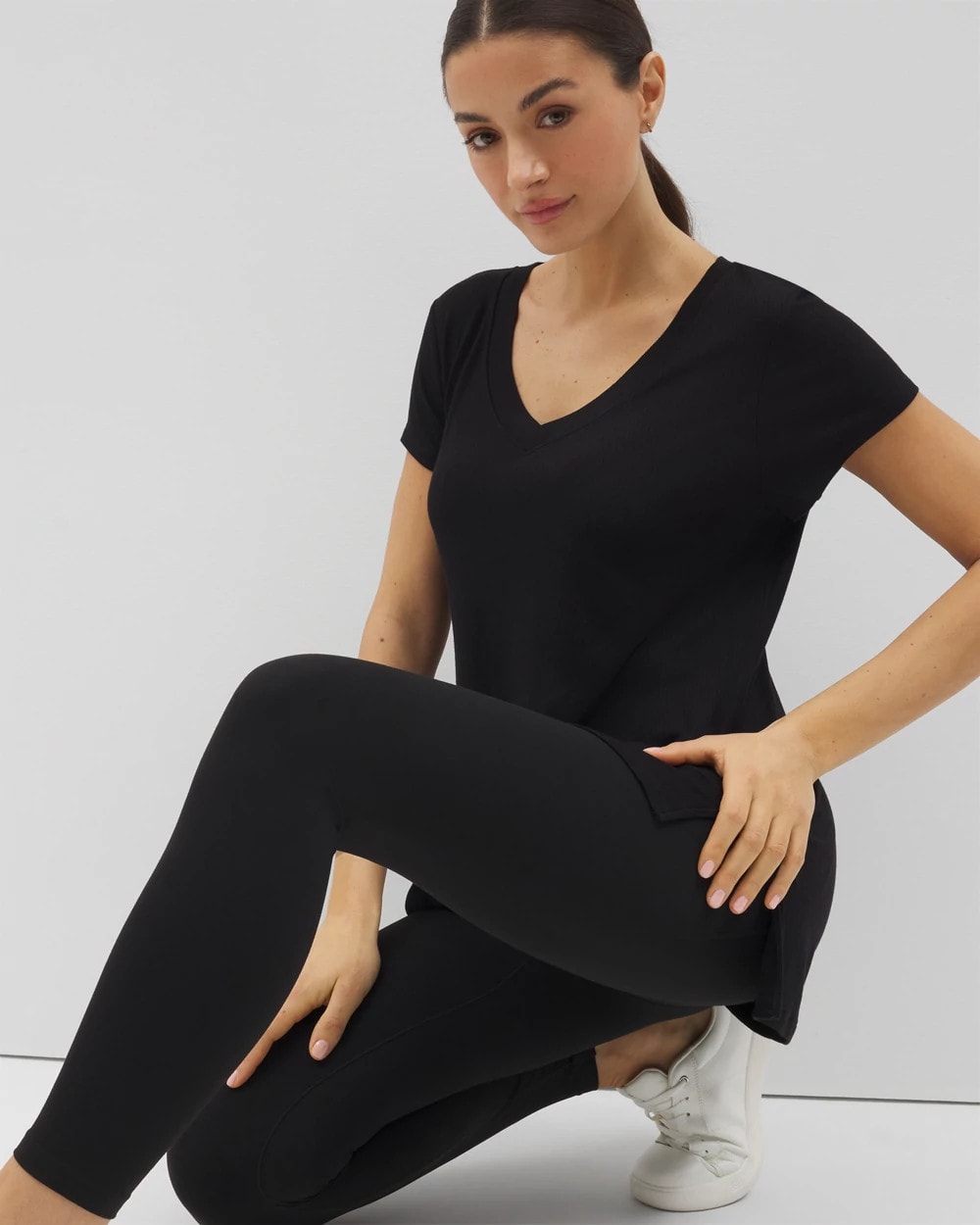 Soma Rib Knit V-Neck Tee