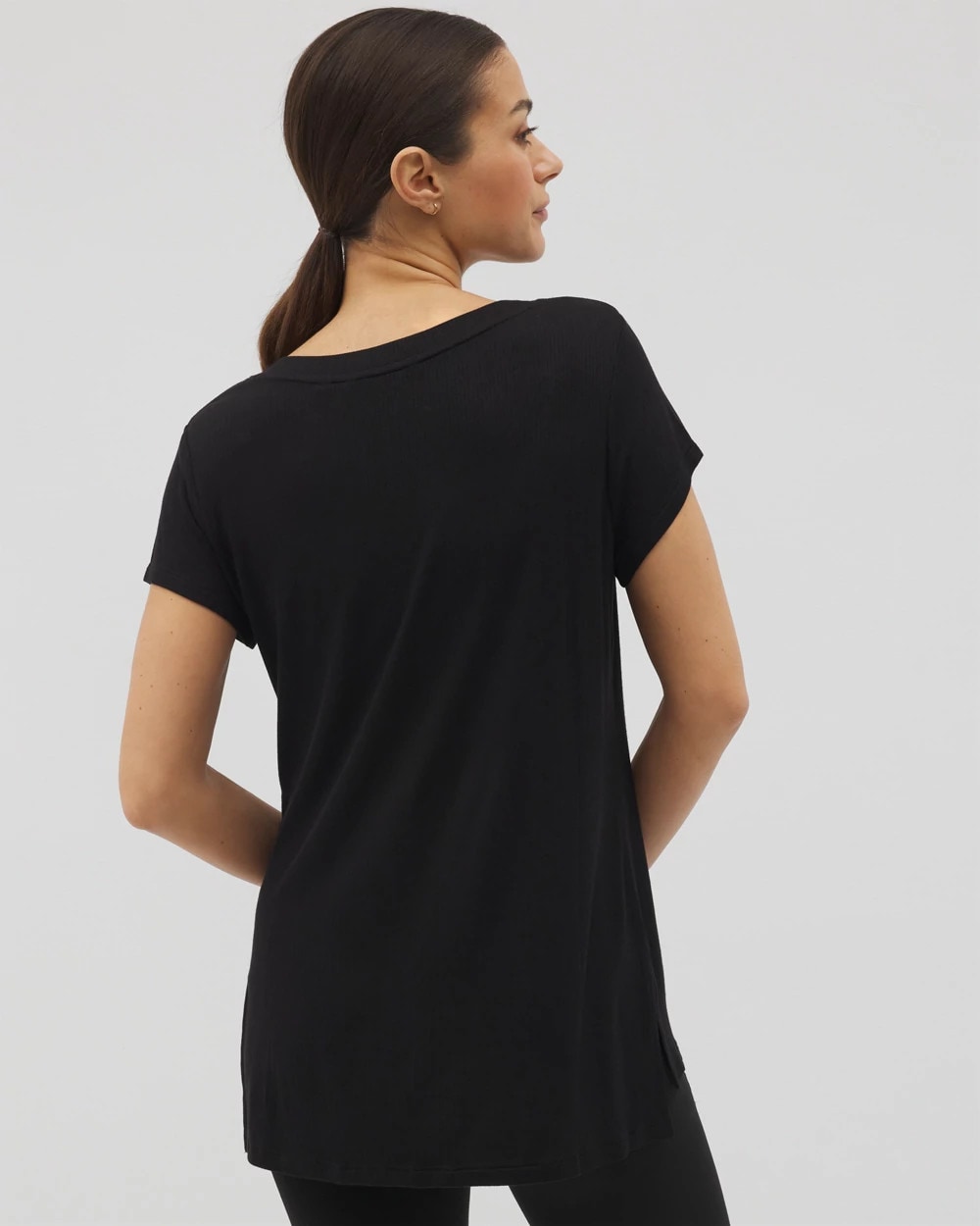 Soma Rib Knit V-Neck Tee