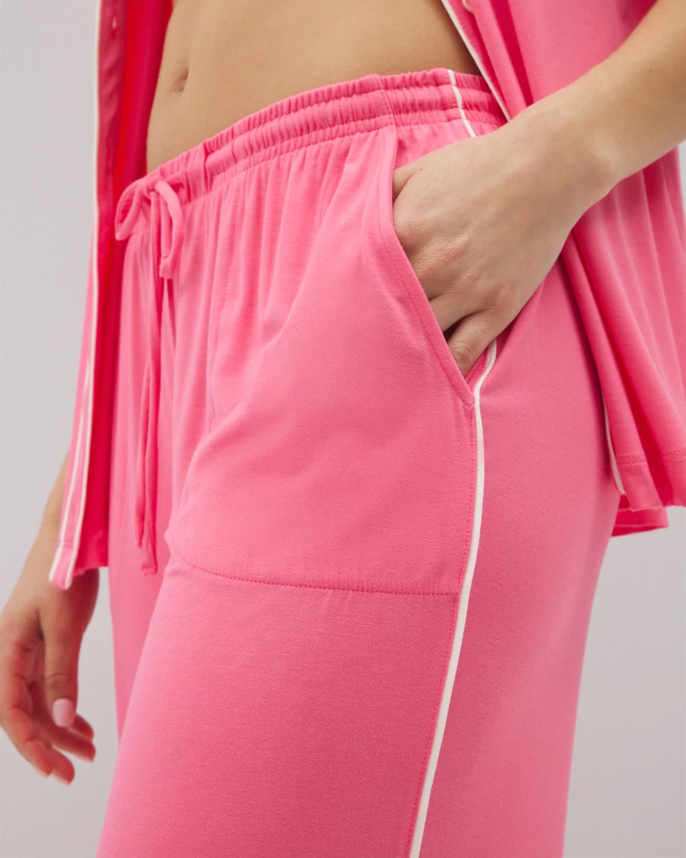 Soma Solid Piped Crop Pajama Pant