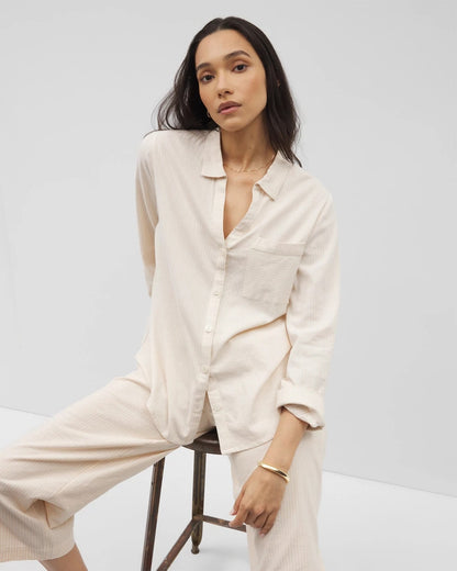 Soma Beach Cotton Long Sleeve Button-Up