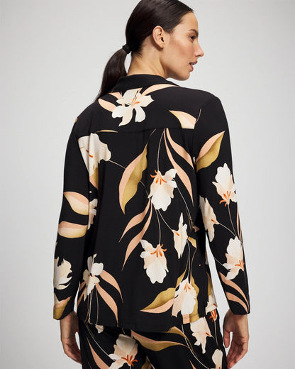 Soma Long-Sleeve Notch Collar Pajama Top