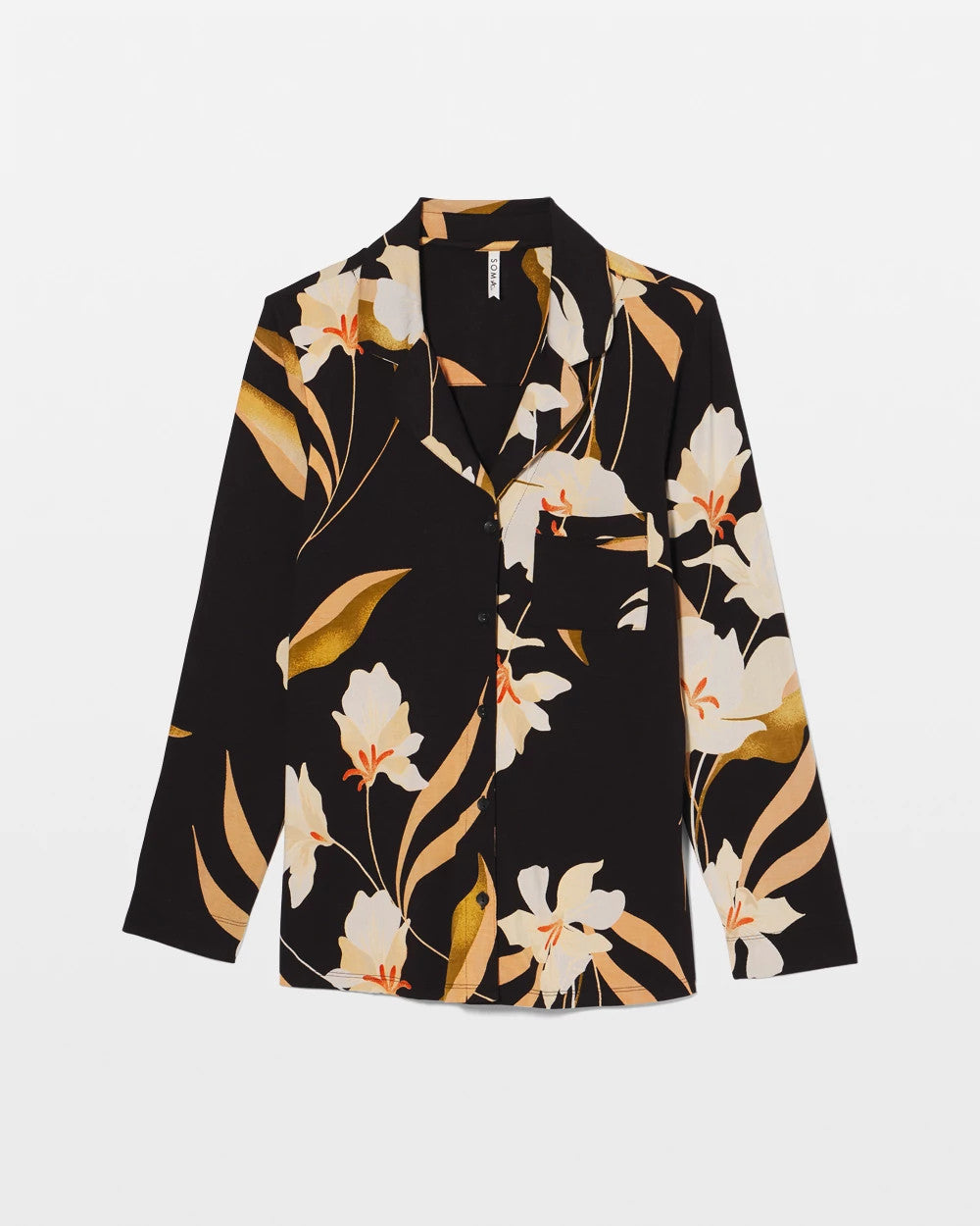 Soma Long-Sleeve Notch Collar Pajama Top