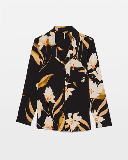 Soma Long-Sleeve Notch Collar Pajama Top