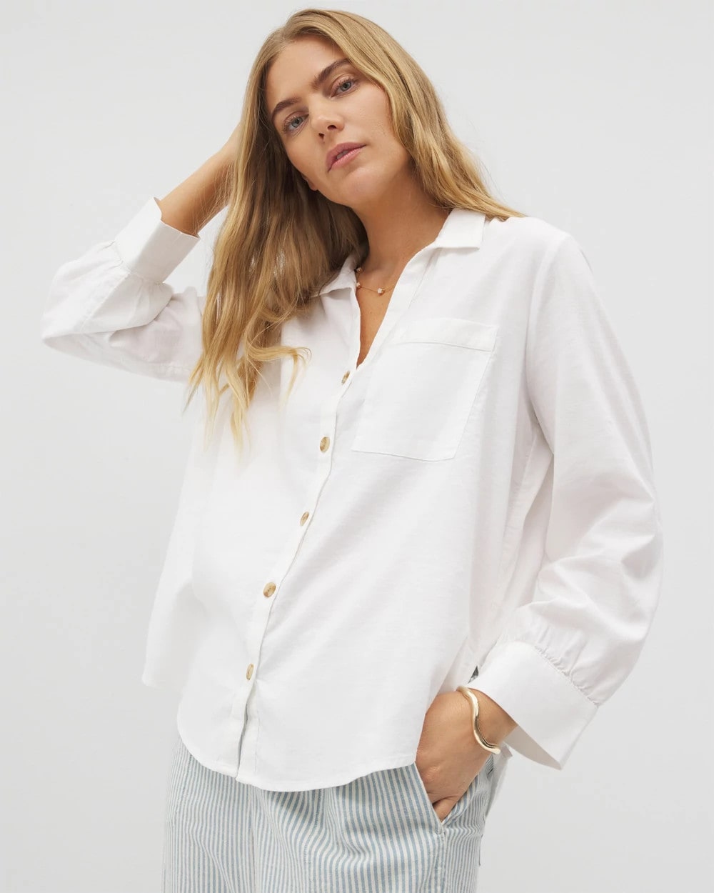 Soma Beach Cotton Long Sleeve Button-Up
