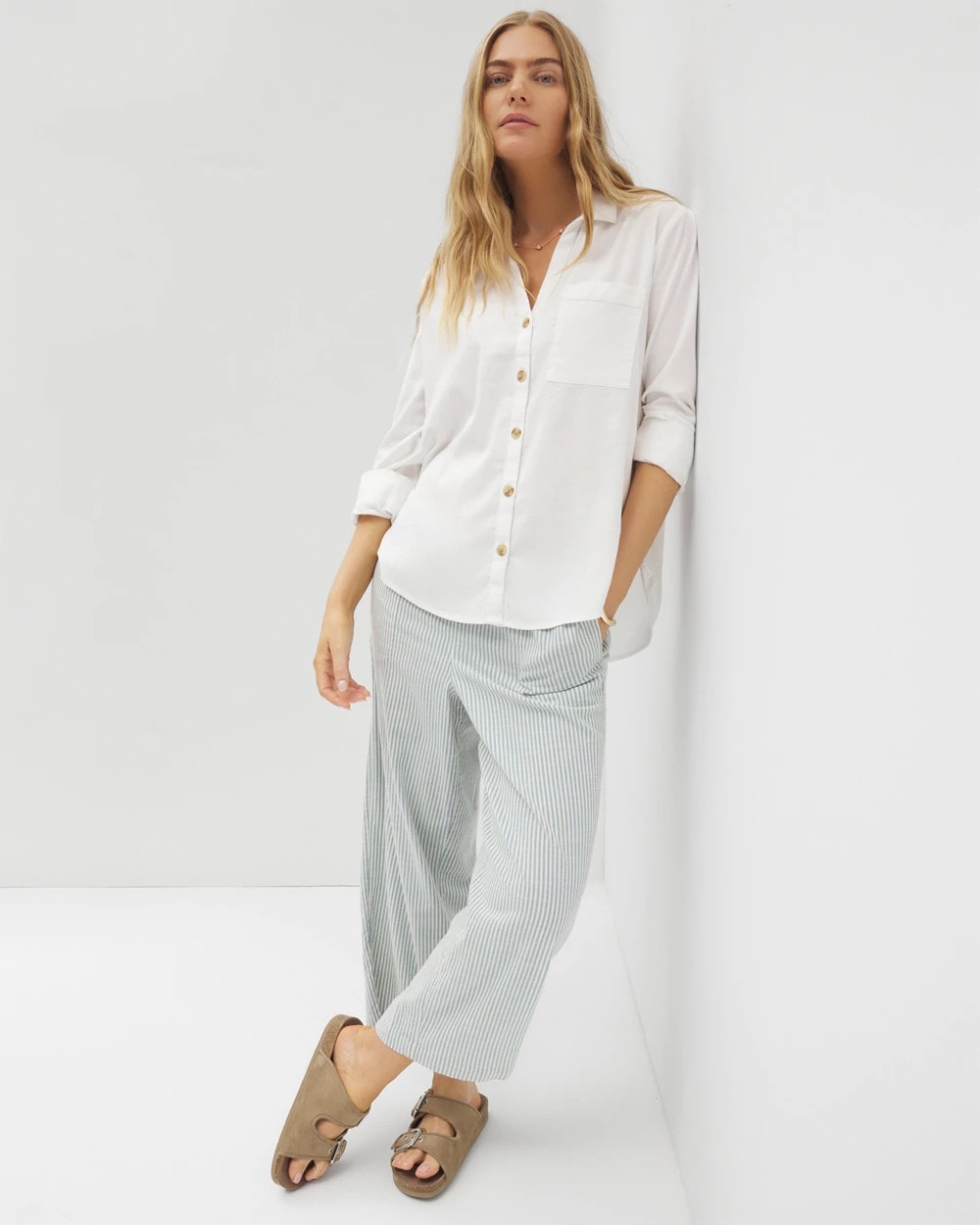 Soma Beach Cotton Long Sleeve Button-Up