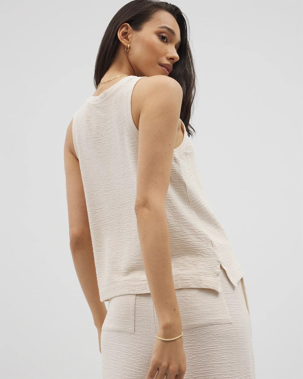 Soma Crinkle Knit Tank Top