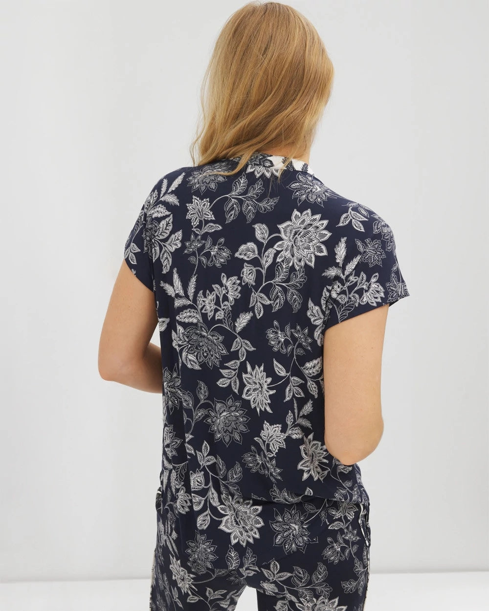 Soma Mandarin Collar Short Sleeve Pajama Top