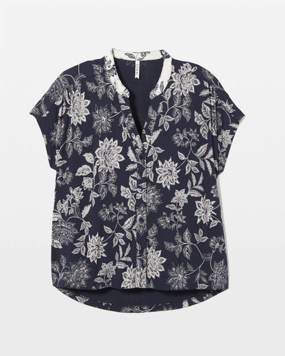 Soma Mandarin Collar Short Sleeve Pajama Top