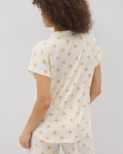 Soma Mandarin Collar Short Sleeve Pajama Top