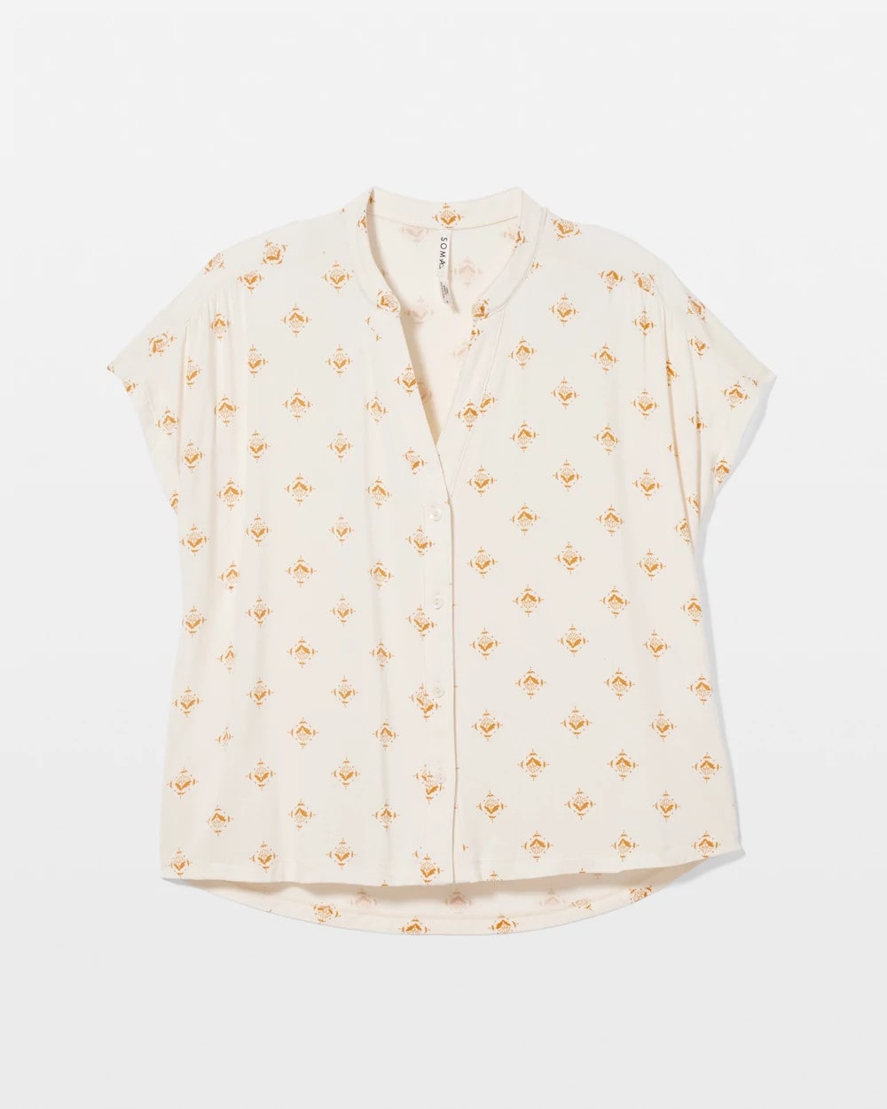 Soma Mandarin Collar Short Sleeve Pajama Top