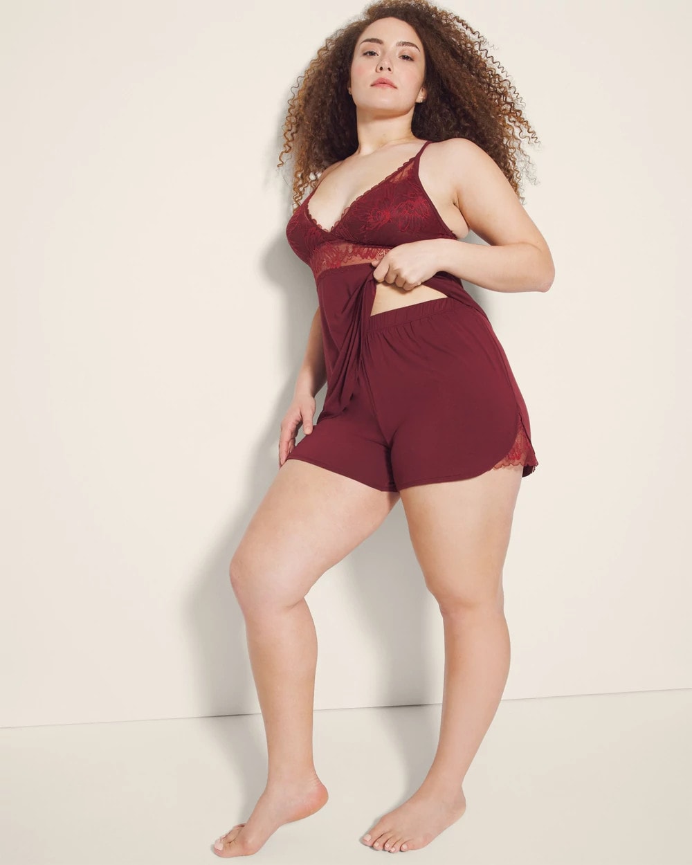 Soma Lace Trim Pajama Shorts