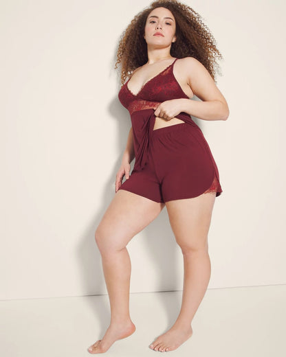 Soma Lace Trim Pajama Shorts