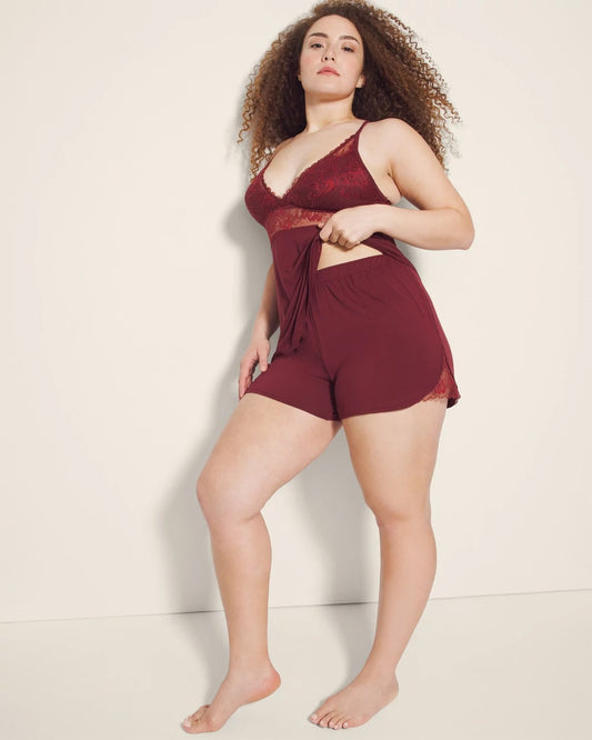 Soma Lace Trim Pajama Shorts