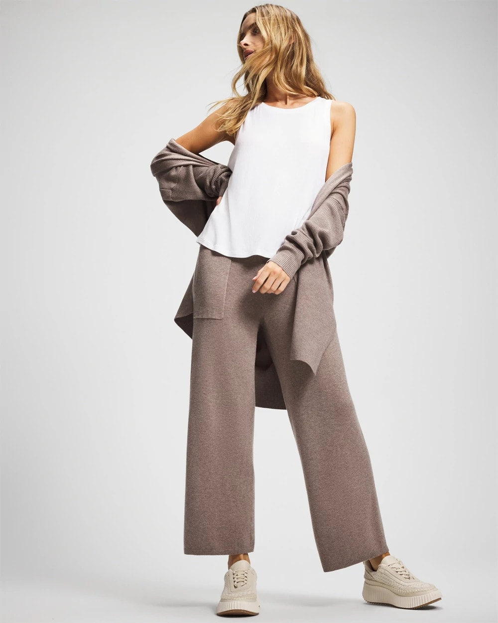 Soma Premier Knit Sweater Wide Leg Pant