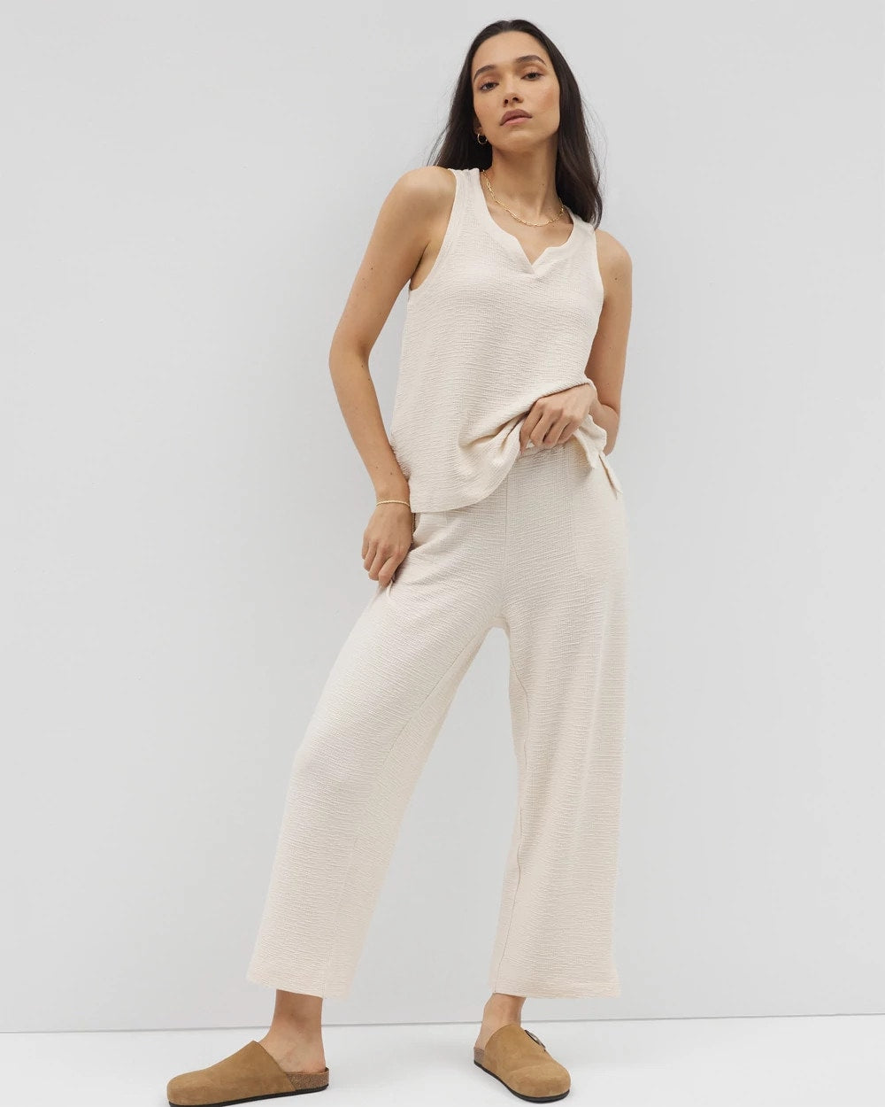 Soma Crinkle Knit Wide Leg Pant