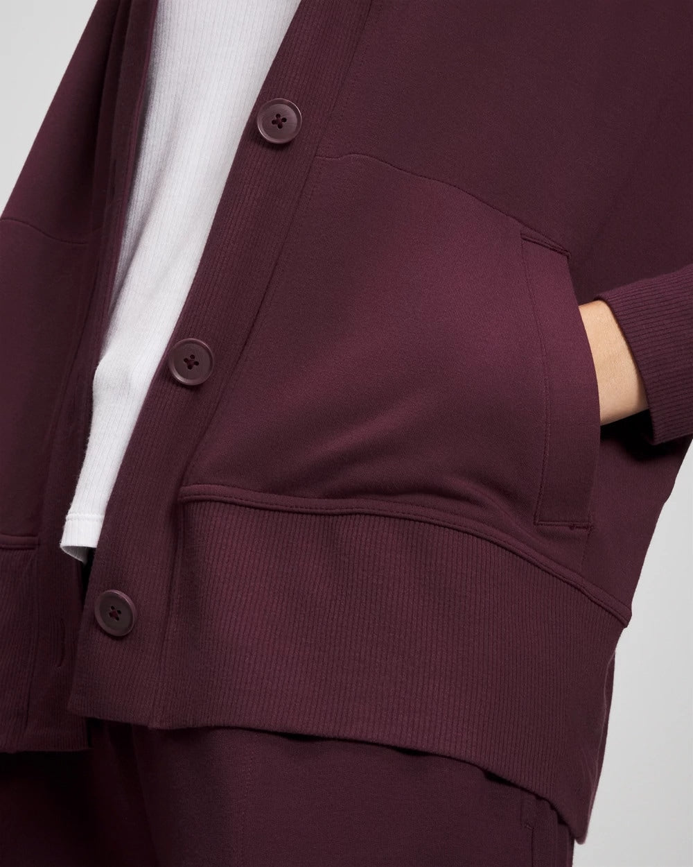 Soma Ultrasoft Fleece Relaxed Button Up Cardigan