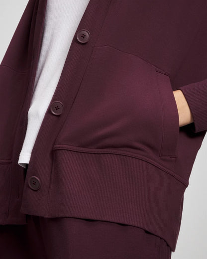 Soma Ultrasoft Fleece Relaxed Button Up Cardigan