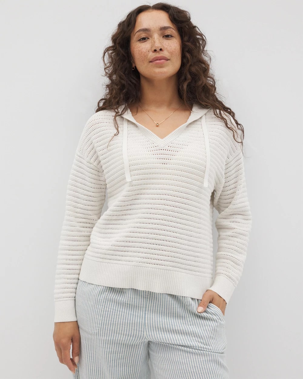 Soma Cotton Open Stitch Hoodie