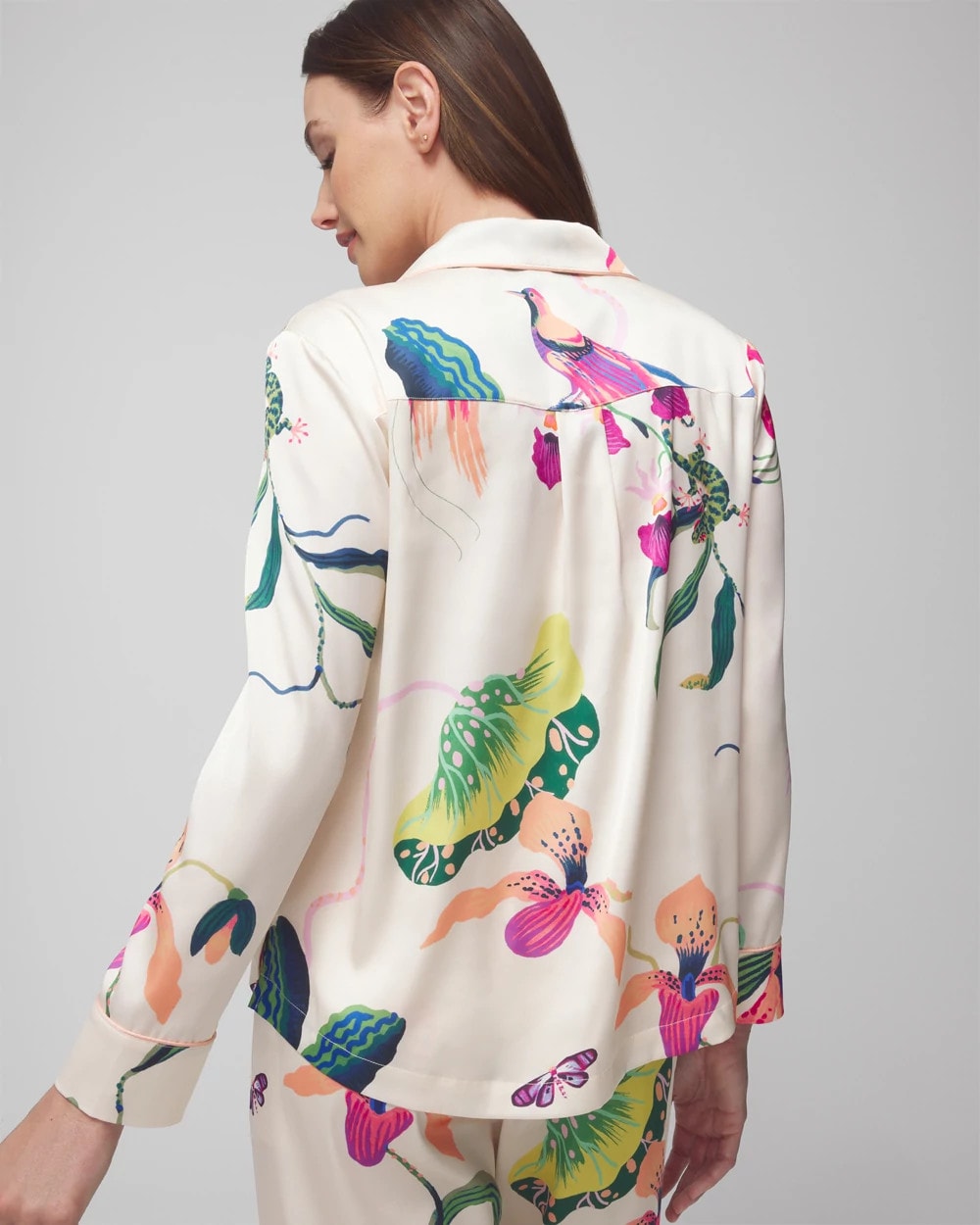 Soma Long-Sleeve Notch Collar Pajama Top