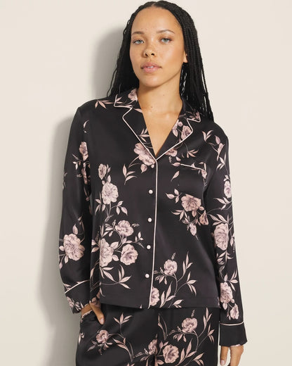 Soma Long-Sleeve Notch Collar Pajama Top