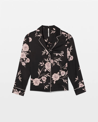 Soma Long-Sleeve Notch Collar Pajama Top