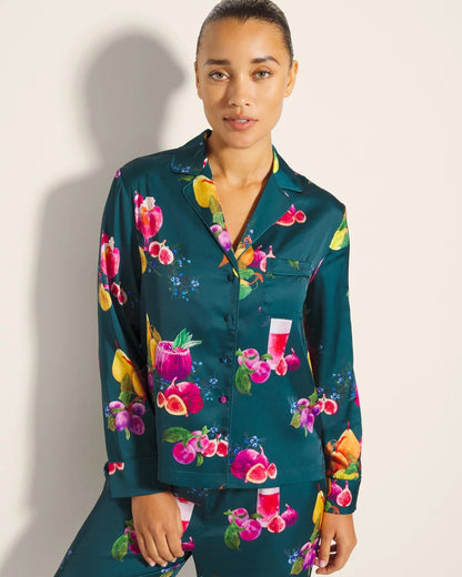 Soma Long-Sleeve Notch Collar Pajama Top