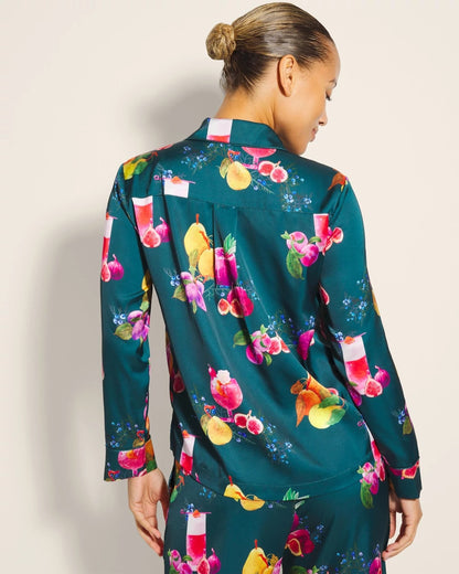 Soma Long-Sleeve Notch Collar Pajama Top