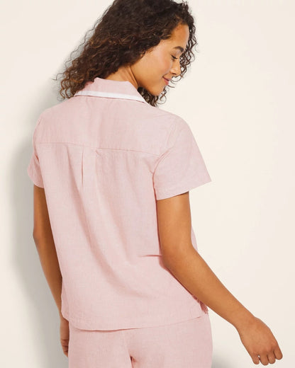 Soma Short-Sleeve Notch Collar Pajama Top