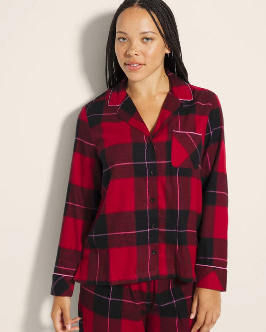 Soma Super Soft Long-Sleeve Notch Collar Pajama Top