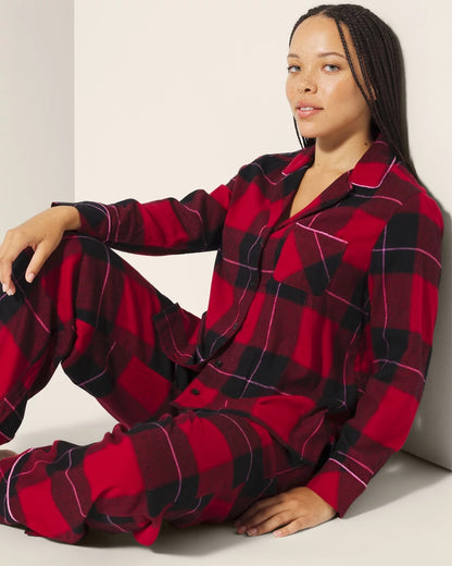 Soma Super Soft Long-Sleeve Notch Collar Pajama Top
