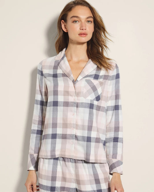 Soma Super Soft Long-Sleeve Notch Collar Pajama Top