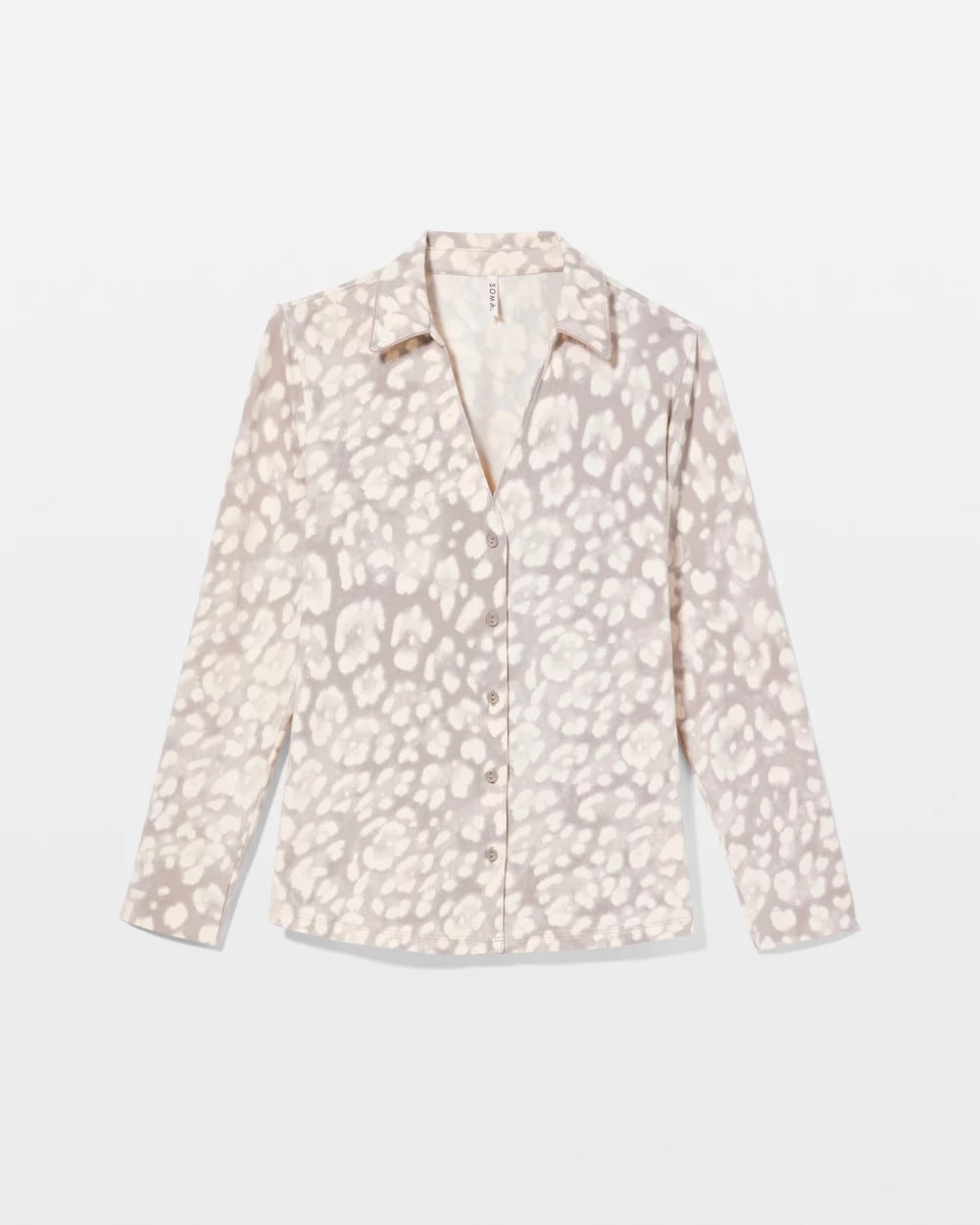 Soma Long-Sleeve Notch Collar Pajama Top