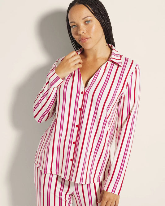 Soma Long-Sleeve Notch Collar Pajama Top