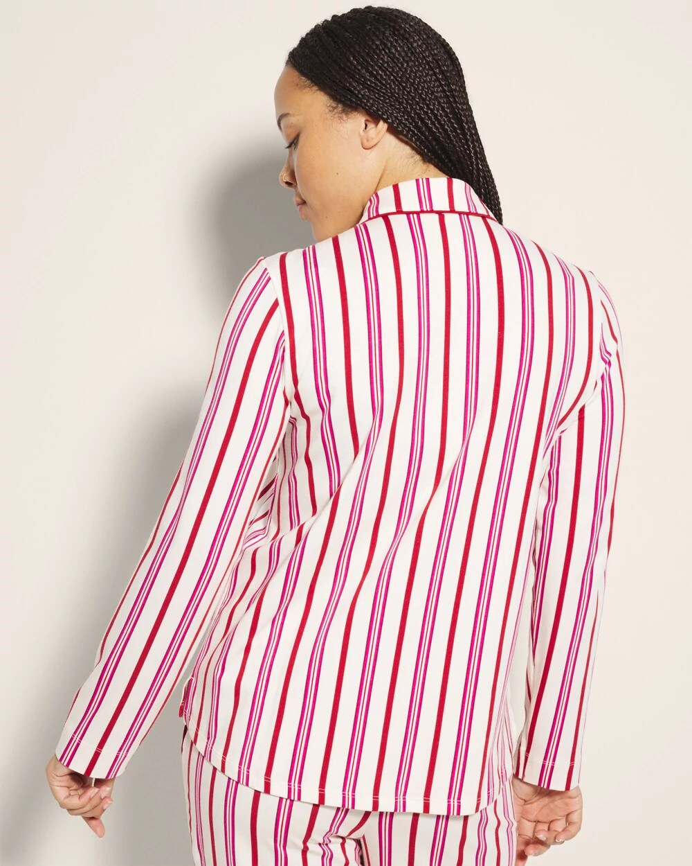 Soma Long-Sleeve Notch Collar Pajama Top