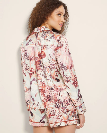 Soma Long-Sleeve Notch Collar Pajama Top