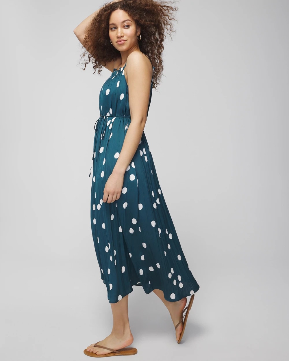 Soma Pleated Tie Midi Bra Dress