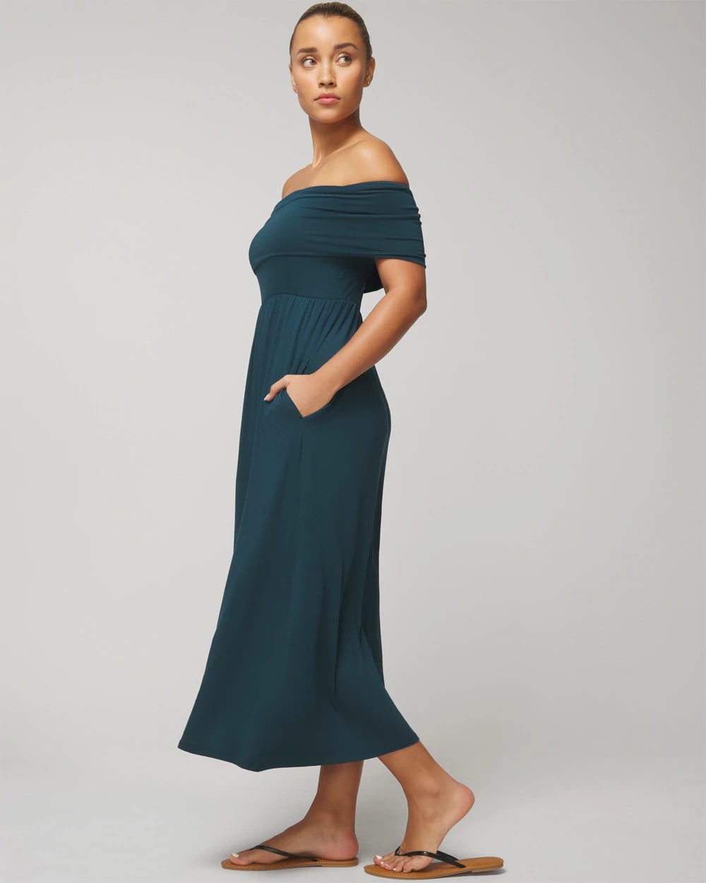Soma Off-The-Shoulder Midi Bra Dress