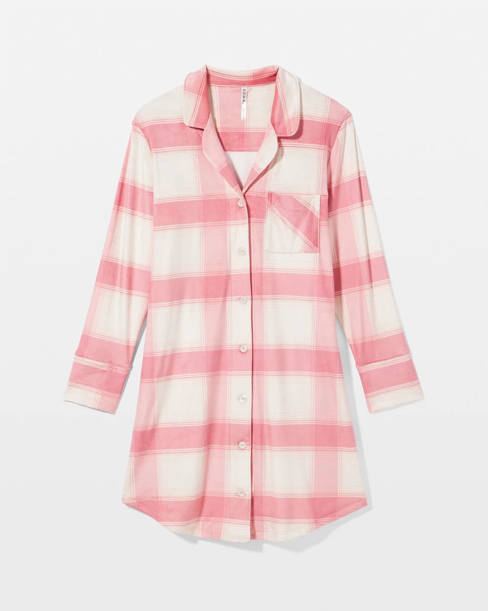 Soma Long-Sleeve Notch Collar Sleepshirt