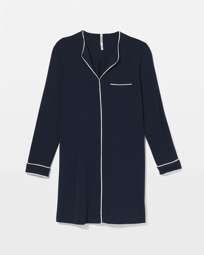 Soma Piped Long-Sleeve Sleepshirt