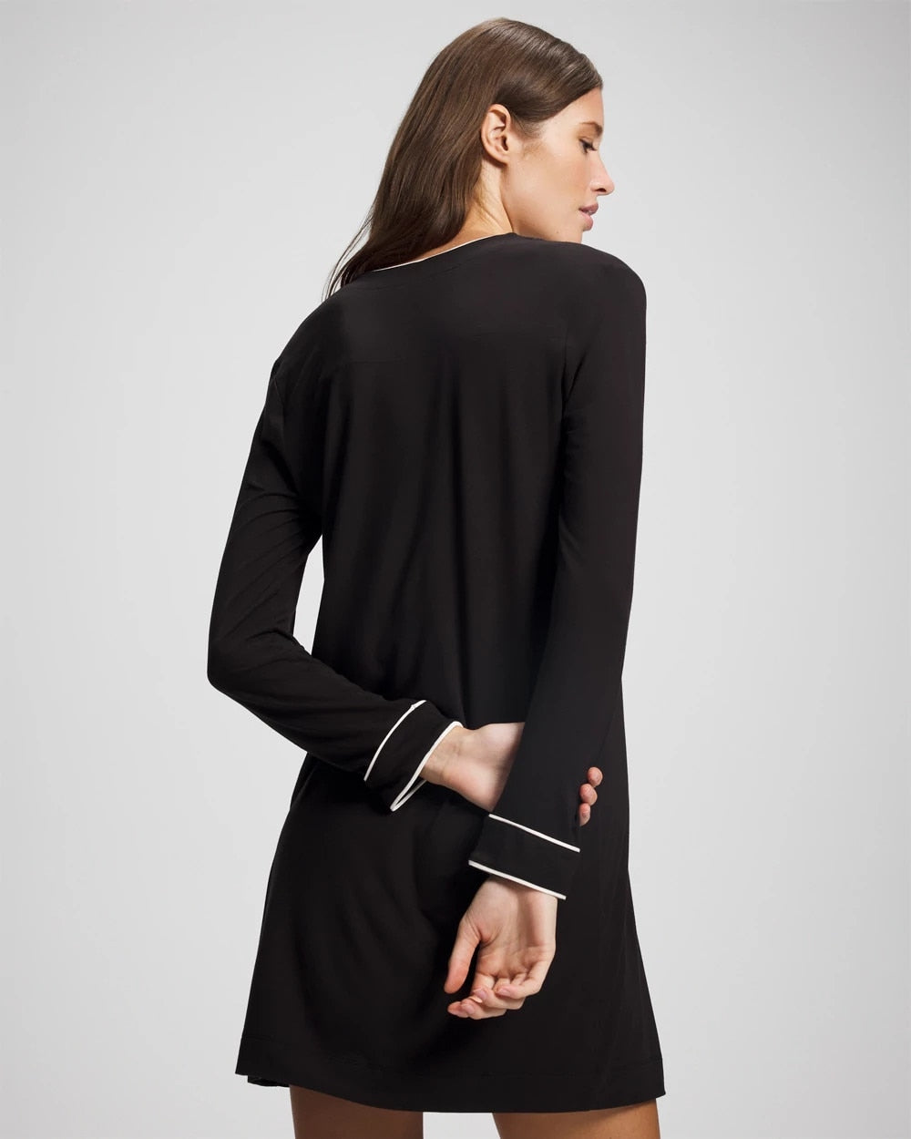 Soma Piped Long-Sleeve Sleepshirt