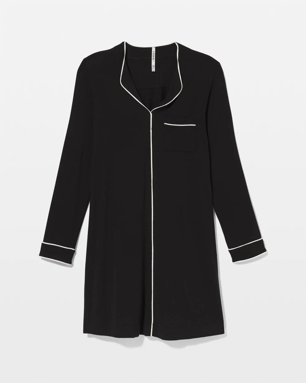 Soma Piped Long-Sleeve Sleepshirt