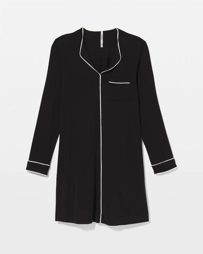 Soma Piped Long-Sleeve Sleepshirt