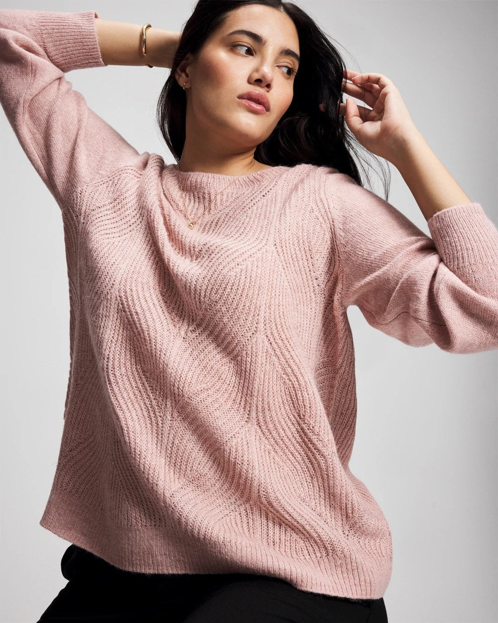 Soma Shimmer Cable Knit Sweater