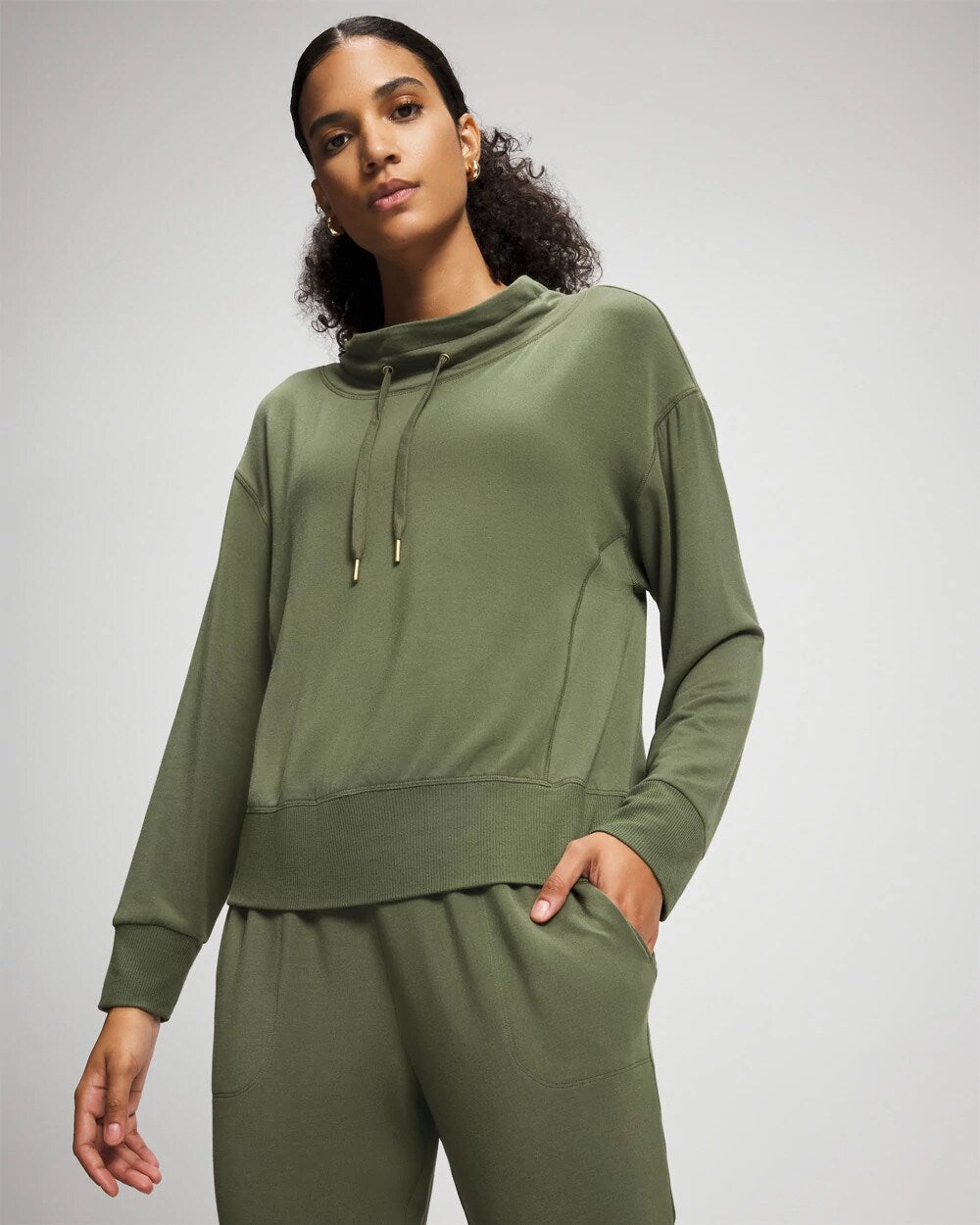 Soma Ultrasoft Fleece Relaxed Funnel Neck Sweatshirt