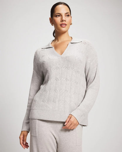 Soma Premier Knit Cable Knit Collared Sweater