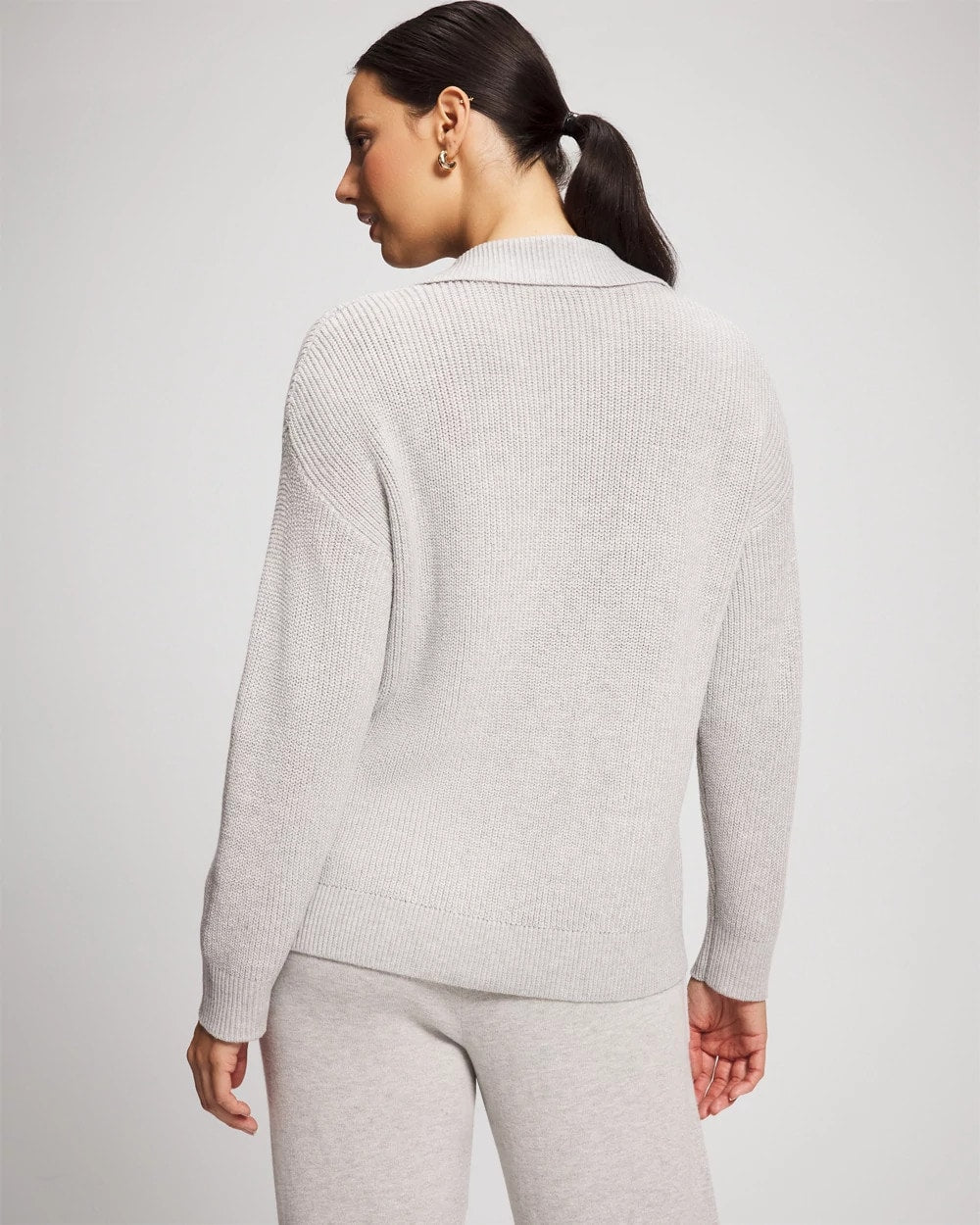 Soma Premier Knit Cable Knit Collared Sweater